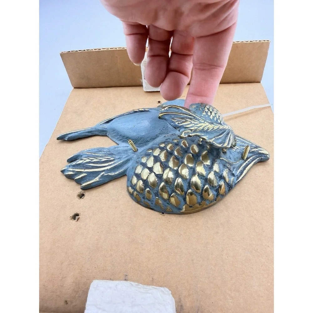 Rare Flora and Fauna Solid Brass Door Knocker Bird On Pinecone New‎ In Box